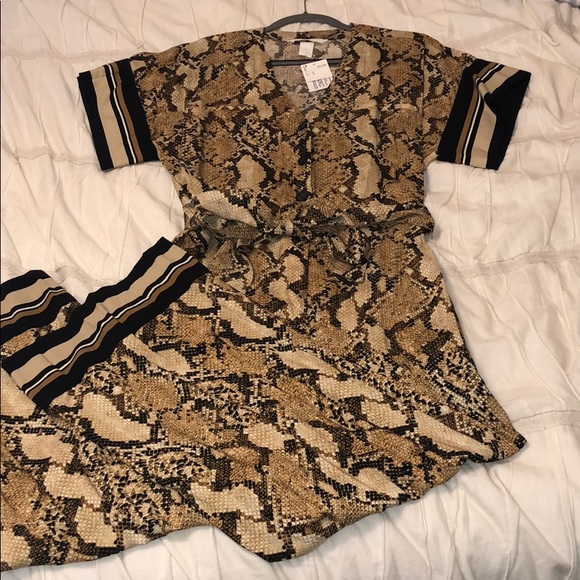 h&m snake print jumpsuit